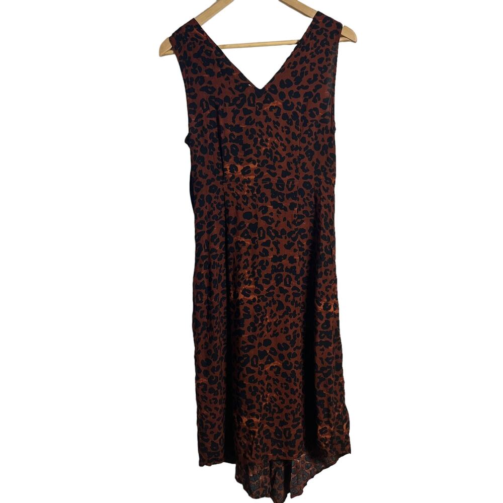 BeachLunchLounge Anais Faux Wrap Leopard Animal Print Asymmetric Dress S - Picture 7 of 9